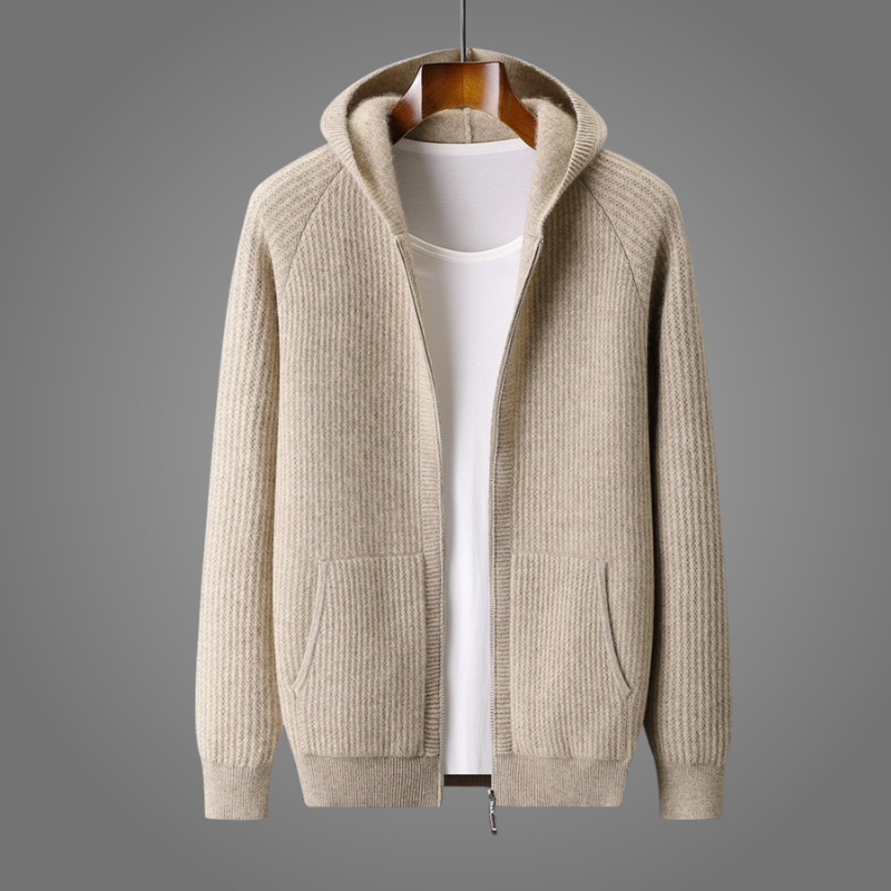 Men’s Knit Zip Hoodie – Lightweight Casual Cardigan