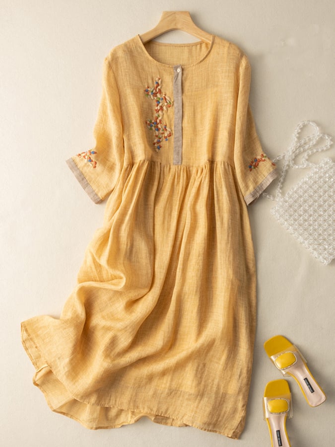 Camille | Women Embroidered Ethnic Midi Dress