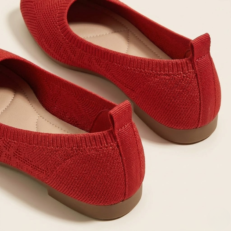 Women’s Knit Ballerina Shoes – Comfortable Slip-On Flats