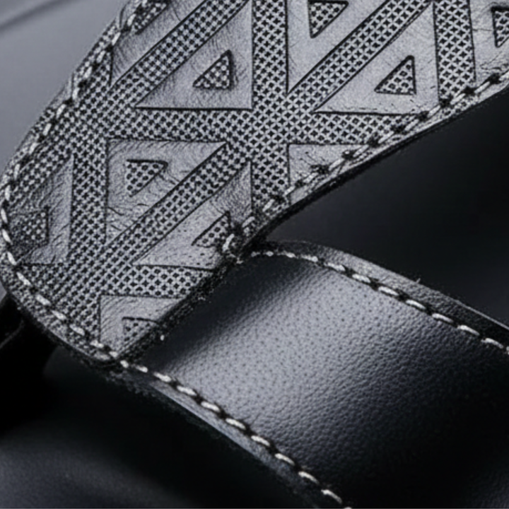 Sandals Leather Adjustable Strap Flat Men