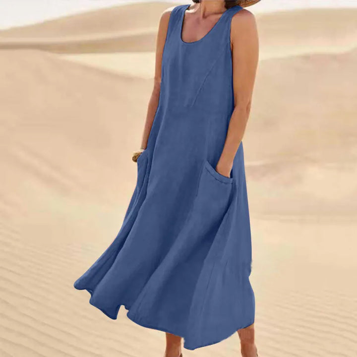Alice | Summer Dress with Round Neckline for Women | Midi