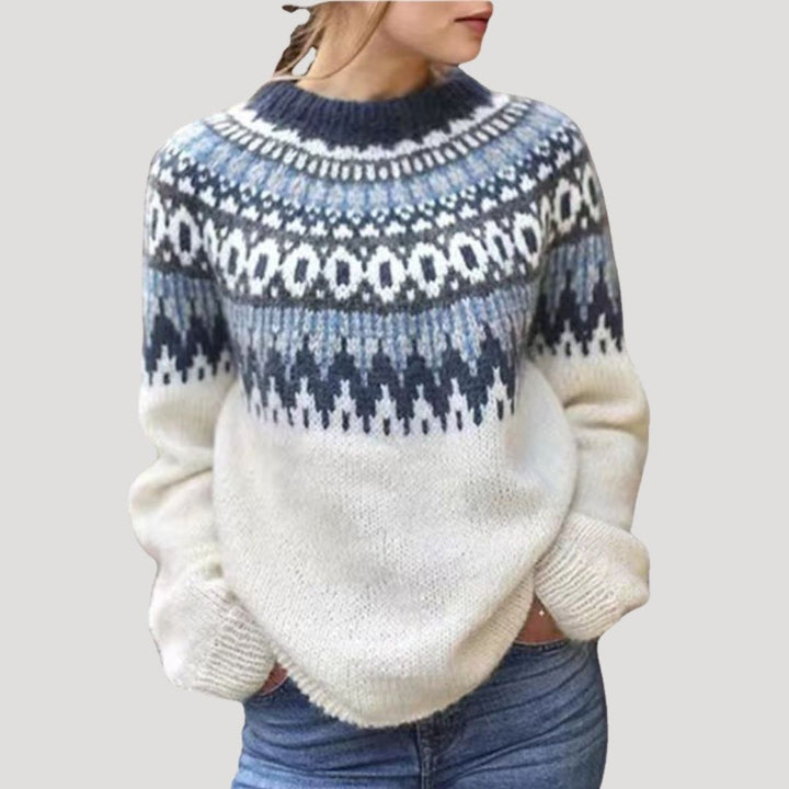 Julia | Women’s Spring Patterned Knit Pullover Sweater