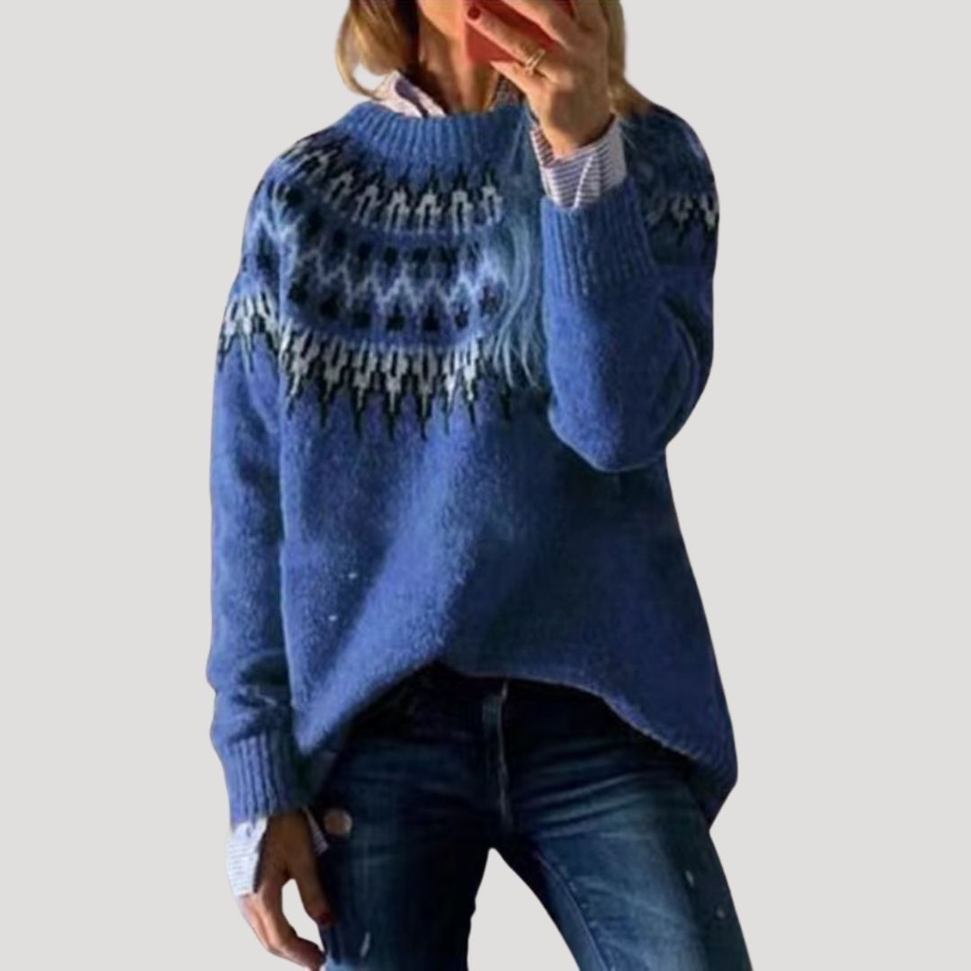 Julia | Women’s Spring Patterned Knit Pullover Sweater