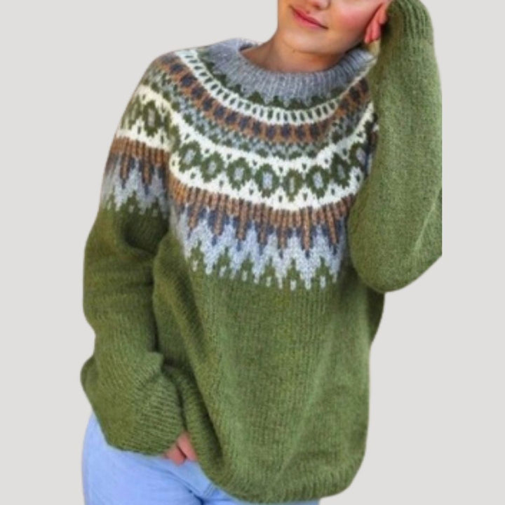 Julia | Women’s Spring Patterned Knit Pullover Sweater