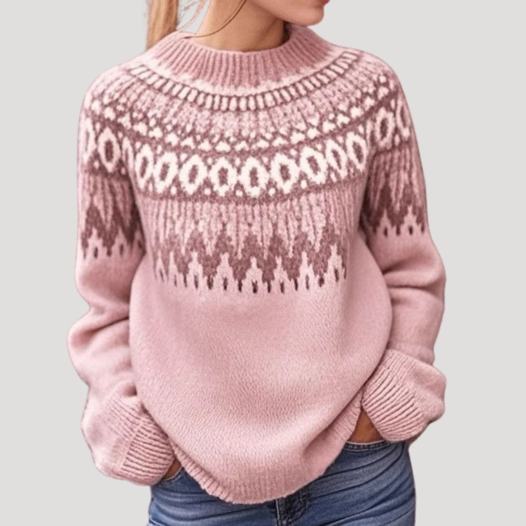 Julia | Women’s Spring Patterned Knit Pullover Sweater