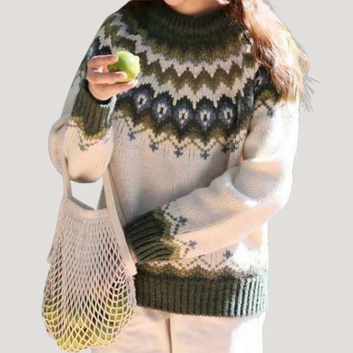 Julia | Women’s Spring Patterned Knit Pullover Sweater