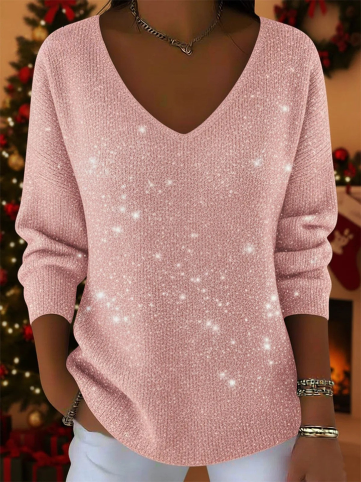 Prue – Festive V-Neck Jumper