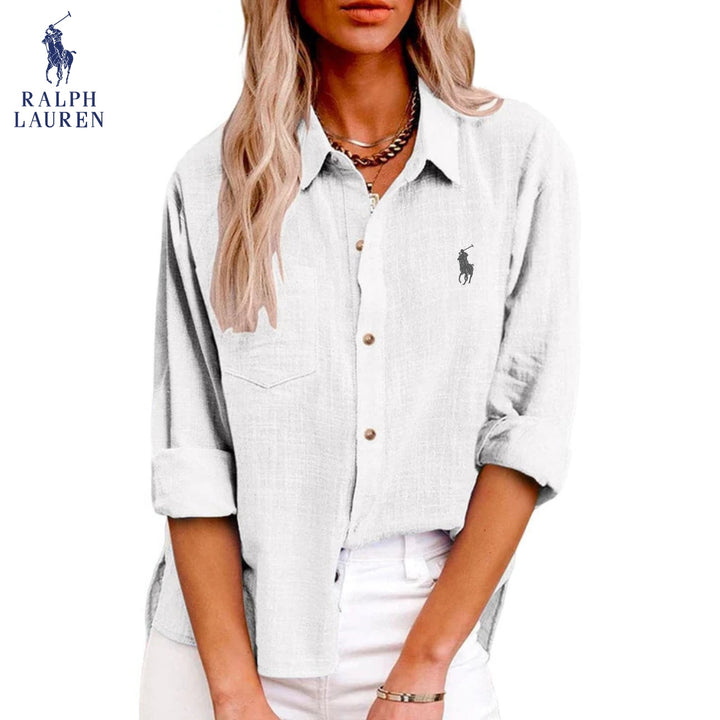 RL™ Women's Long Sleeve Casual Shirt – Relaxed Fit Breathable Fabric