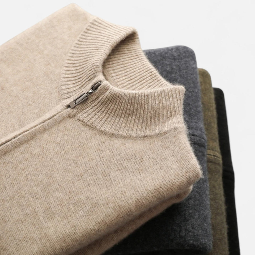 Joneex | Men’s Merino Wool Zip Sweater