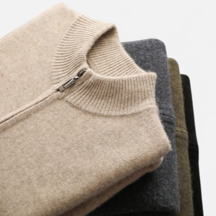Joneex | Men’s Merino Wool Zip Sweater
