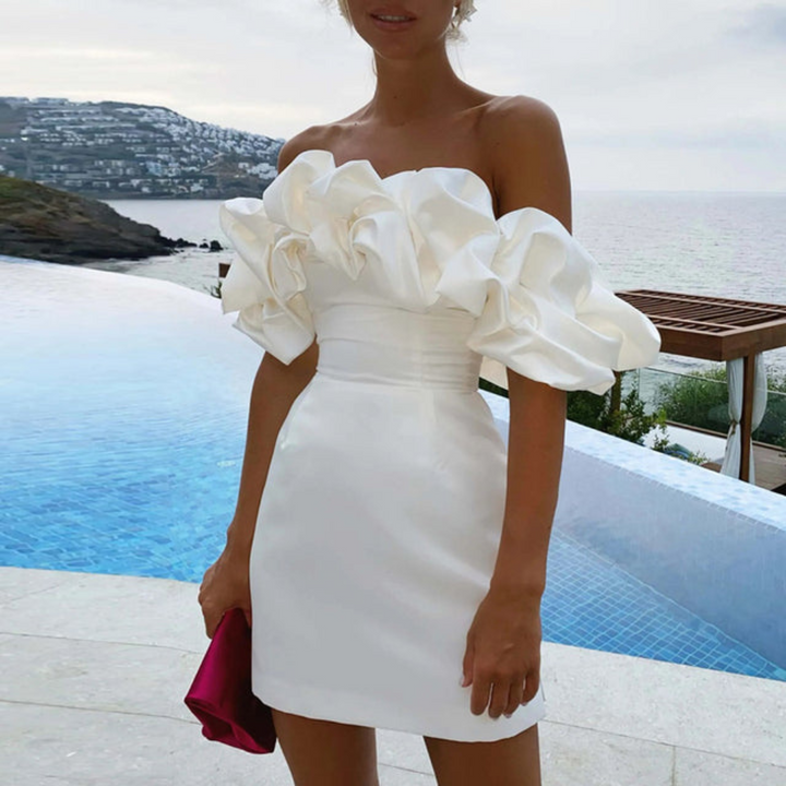 Evelyn | Women Wedding Guest Ruffle Mini Dress