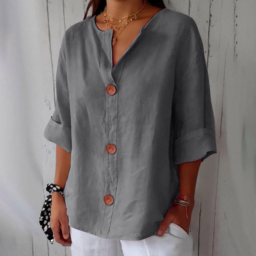 Women's Summer Blouse with Loose Fit and Breathable Linen