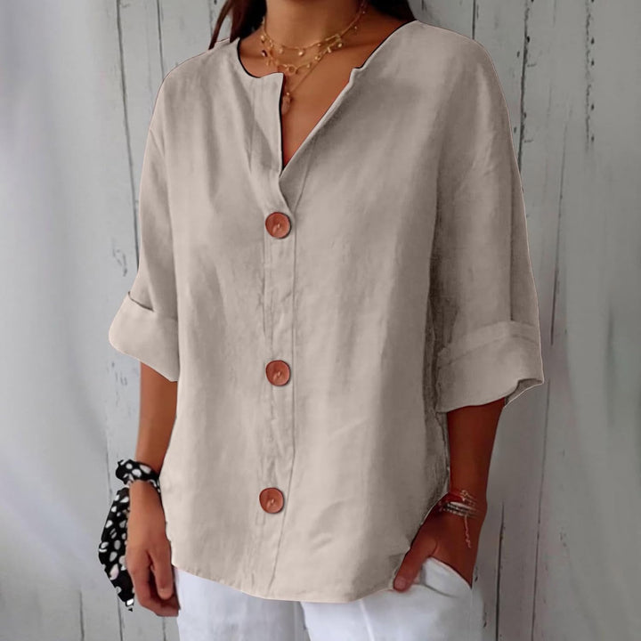 Women's Summer Blouse with Loose Fit and Breathable Linen