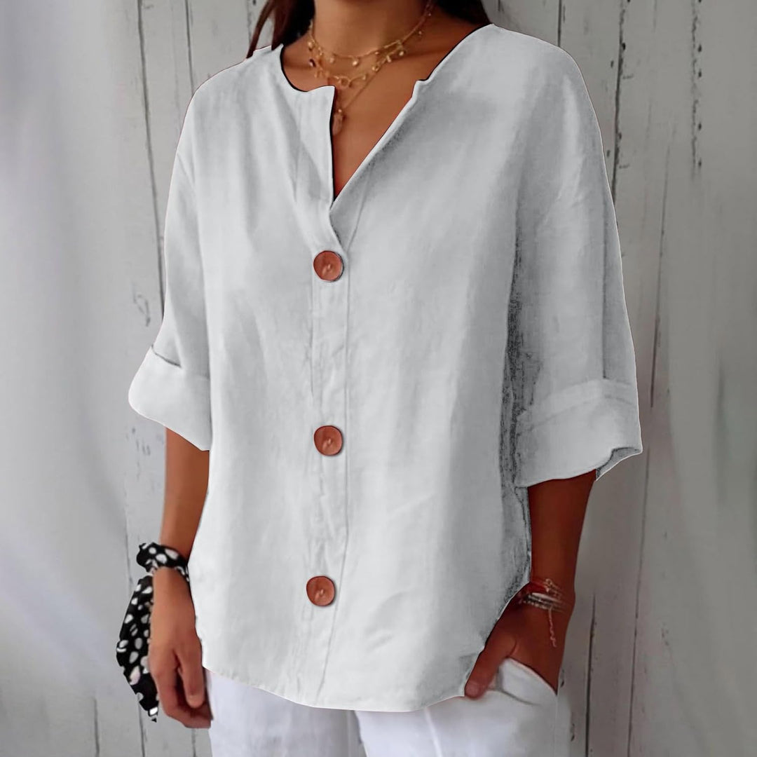 Women's Summer Blouse with Loose Fit and Breathable Linen