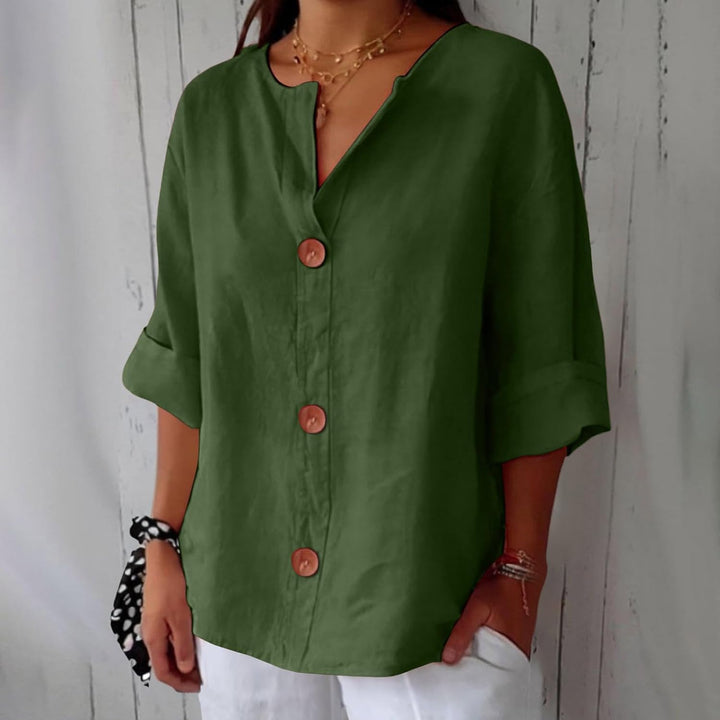 Women's Summer Blouse with Loose Fit and Breathable Linen