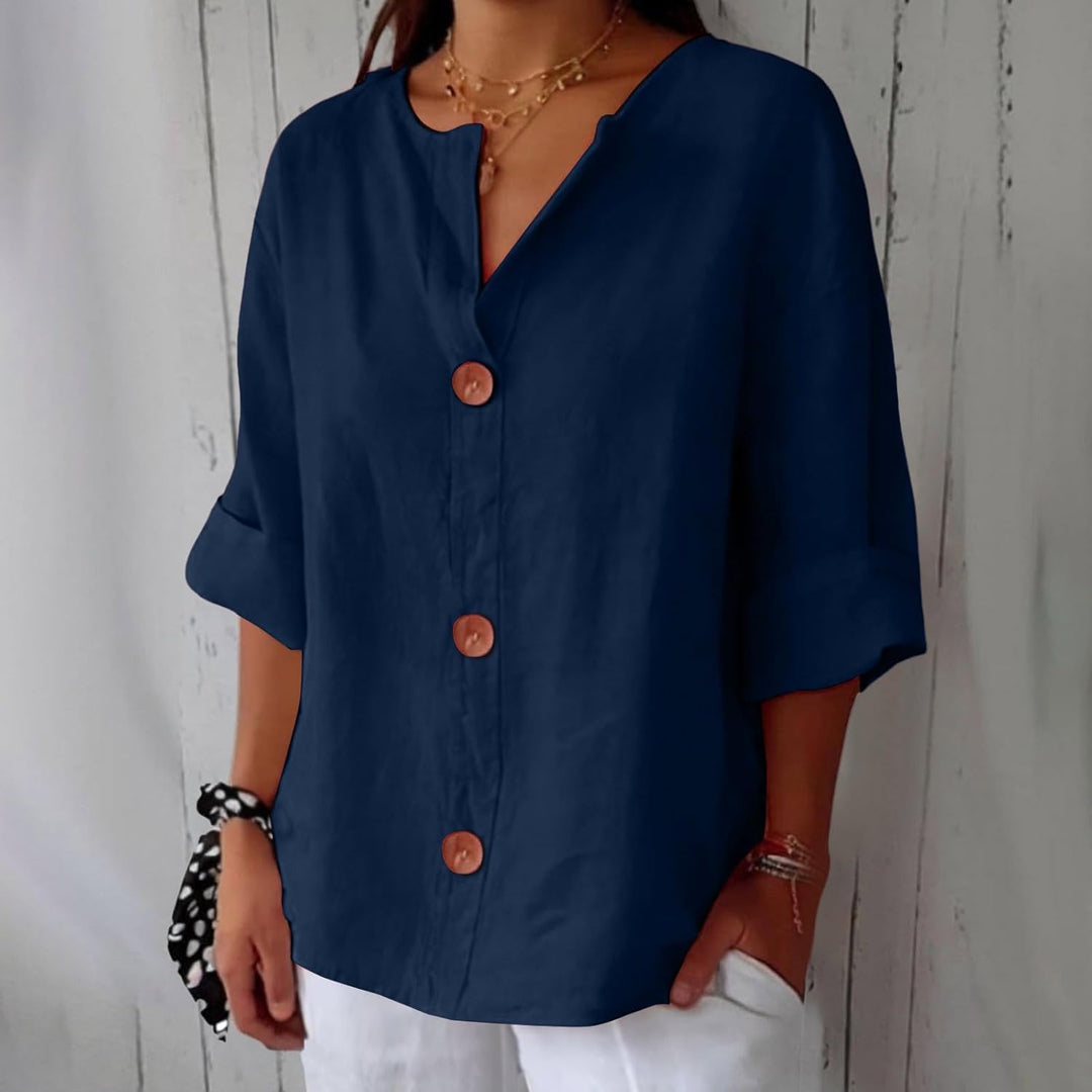 Women's Summer Blouse with Loose Fit and Breathable Linen