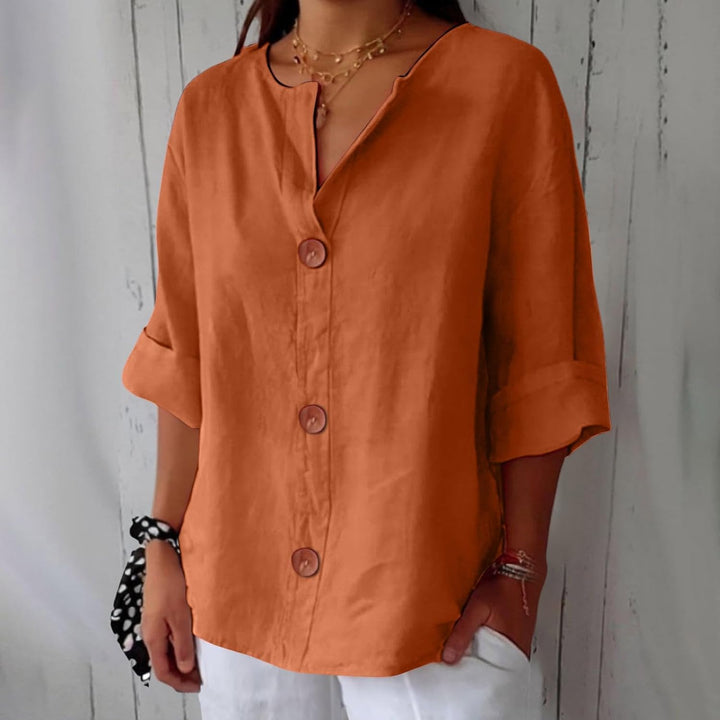Women's Summer Blouse with Loose Fit and Breathable Linen