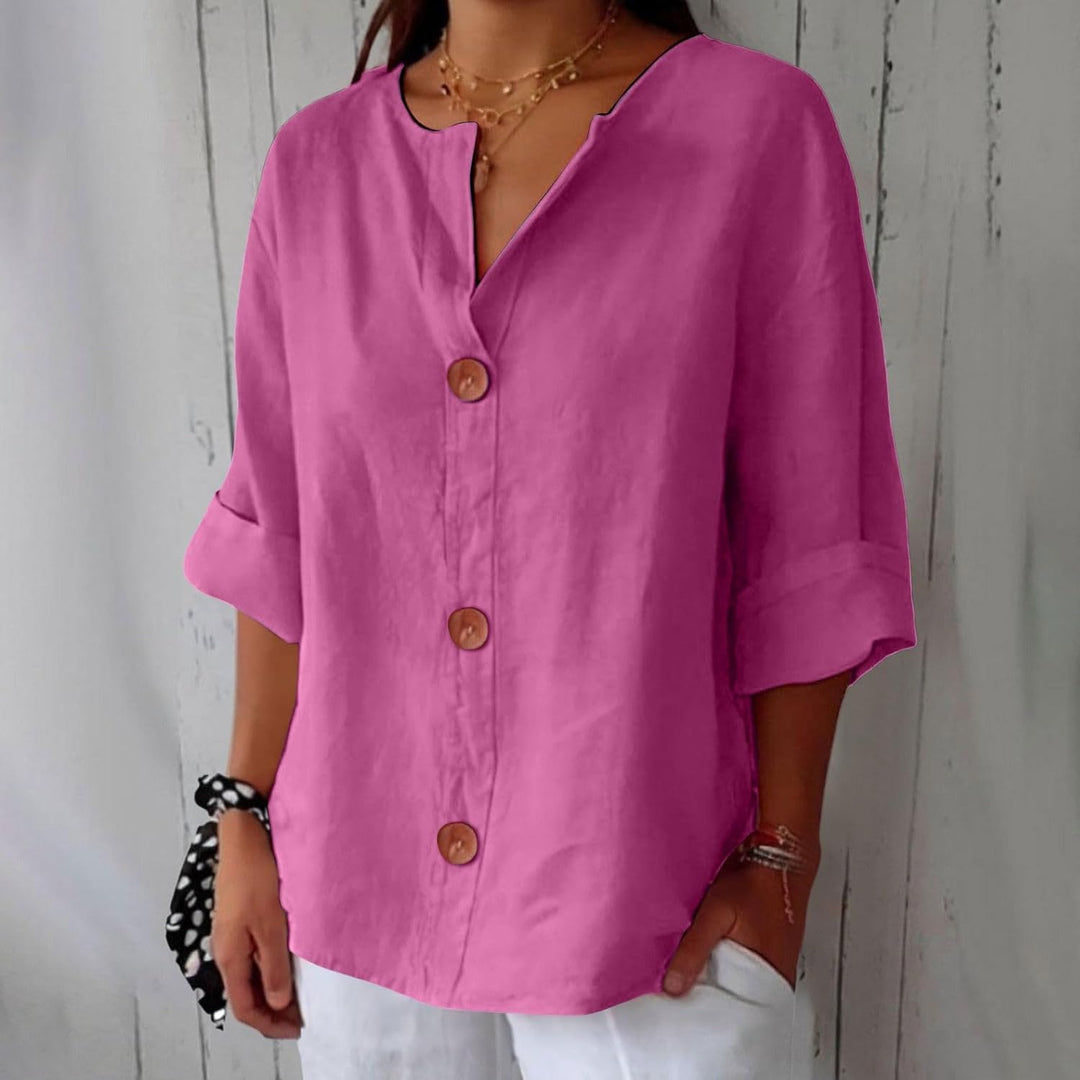 Women's Summer Blouse with Loose Fit and Breathable Linen