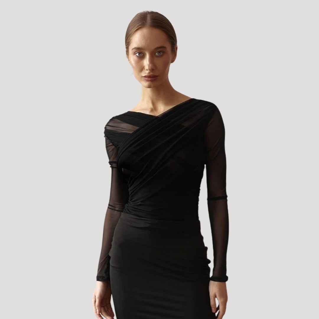 Paige | Women’s Spring Sheer Wrap Long-Sleeve Top