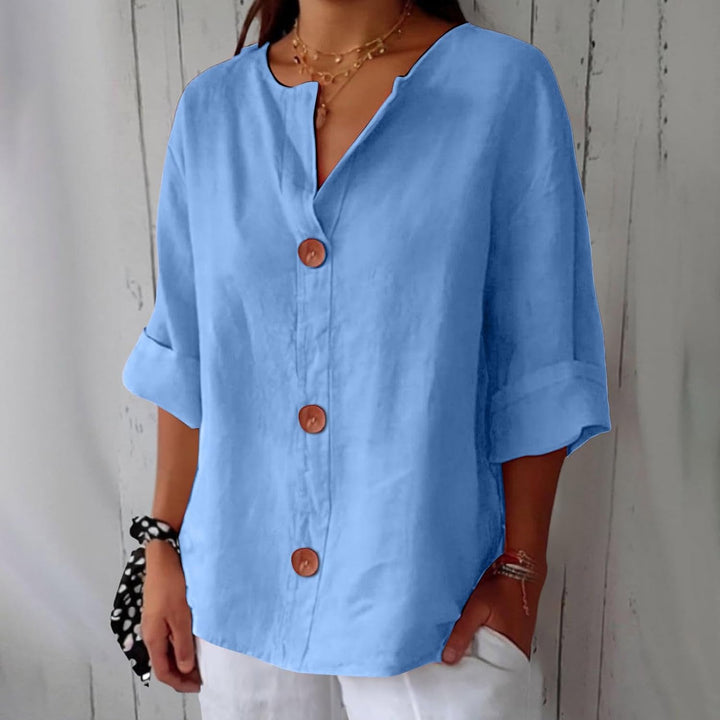Women's Summer Blouse with Loose Fit and Breathable Linen