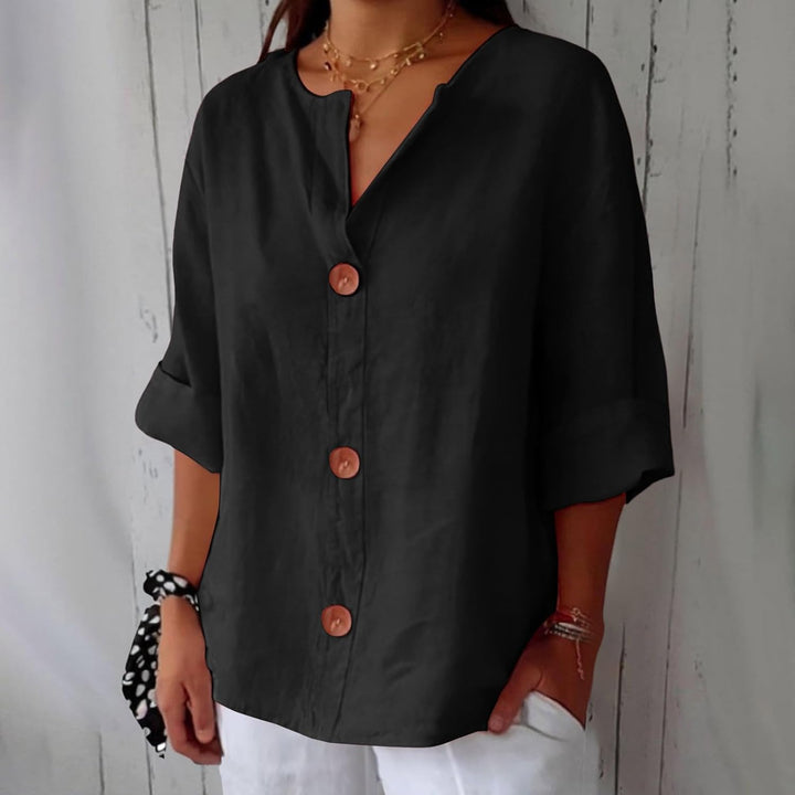 Women's Summer Blouse with Loose Fit and Breathable Linen