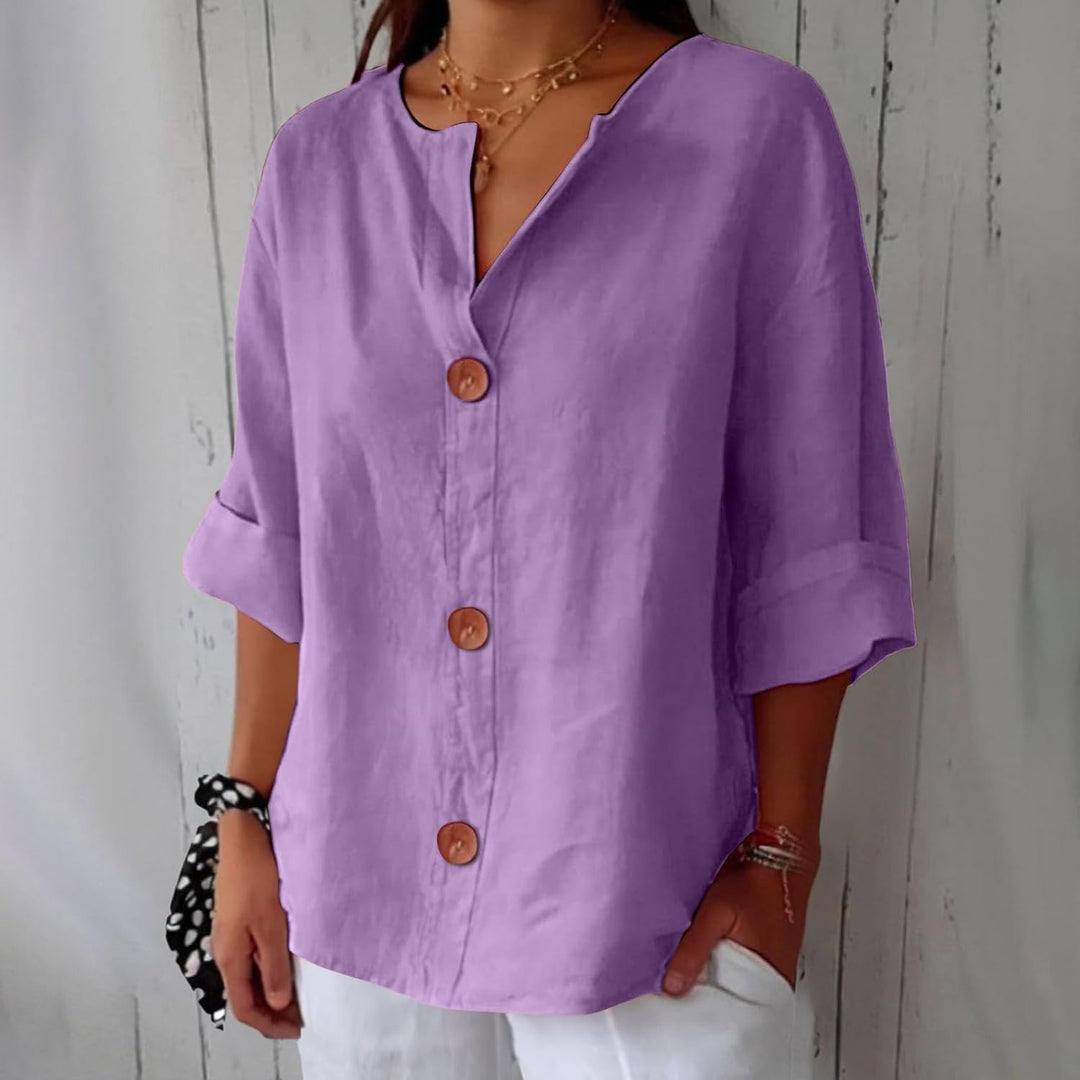 Women's Summer Blouse with Loose Fit and Breathable Linen