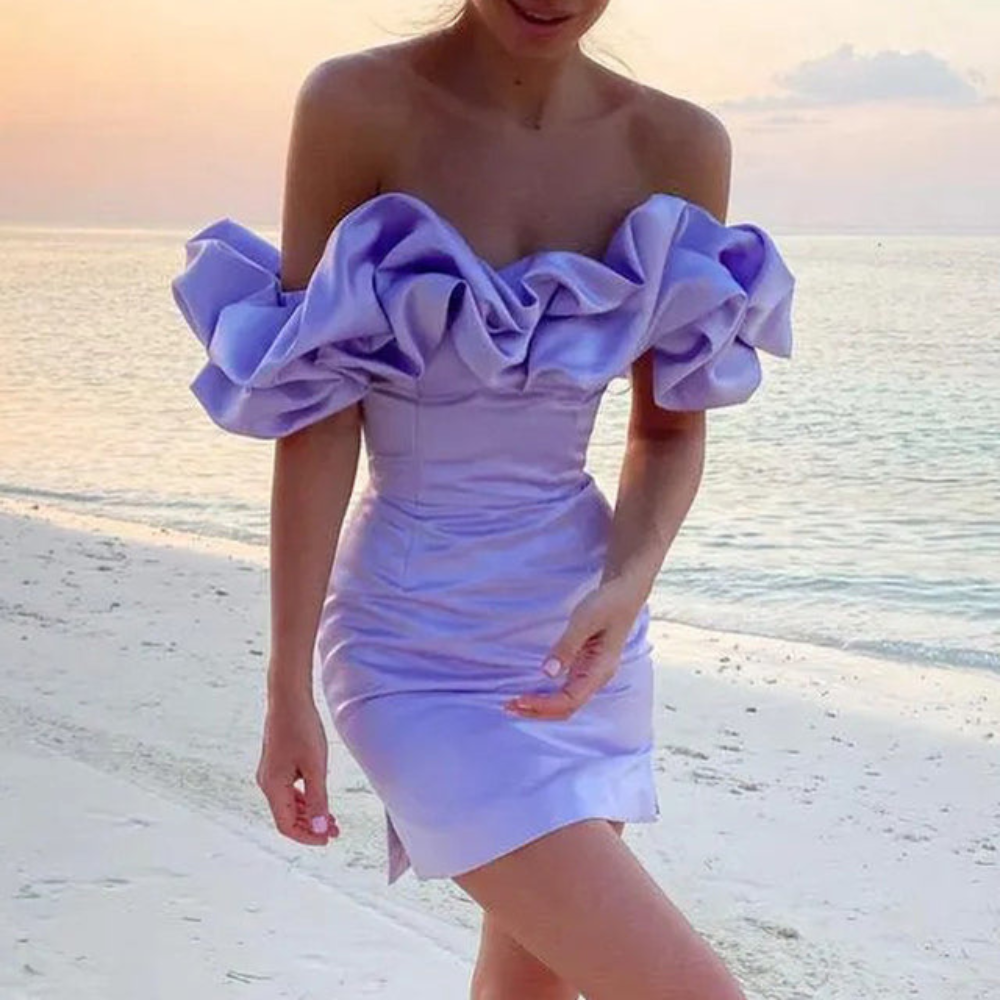 Evelyn | Women Wedding Guest Ruffle Mini Dress