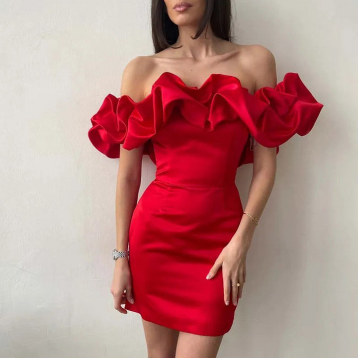 Evelyn | Women Wedding Guest Ruffle Mini Dress