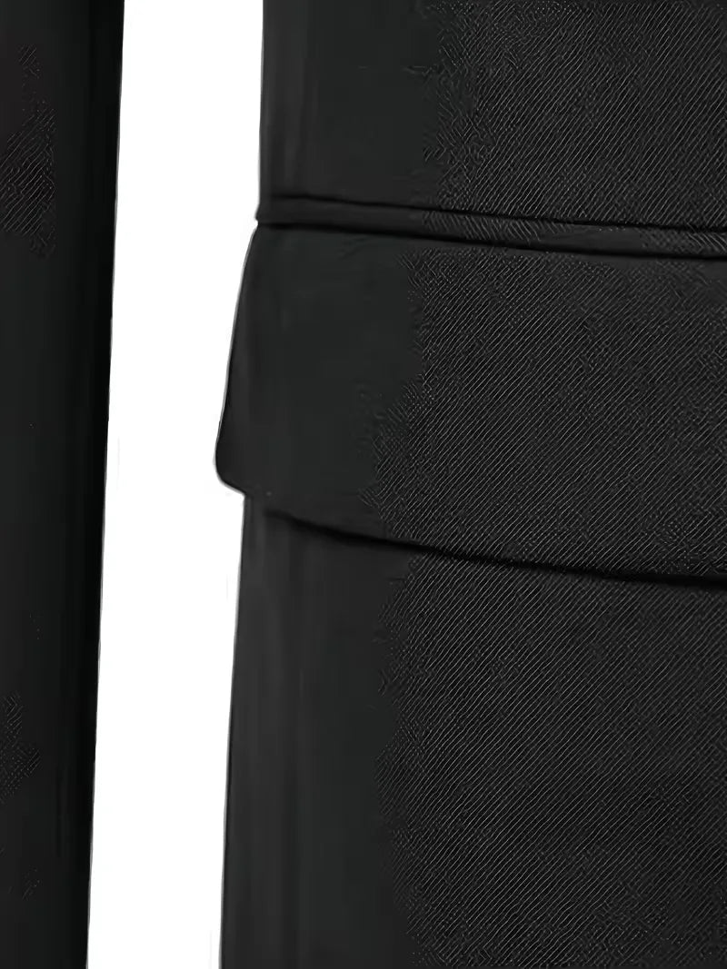 Slim Fit Double-Breasted Three-Piece Suit Set with Waistcoat for Men