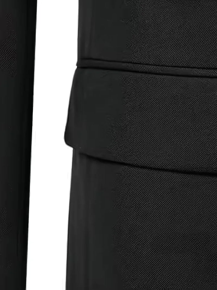 Slim Fit Double-Breasted Three-Piece Suit Set with Waistcoat for Men