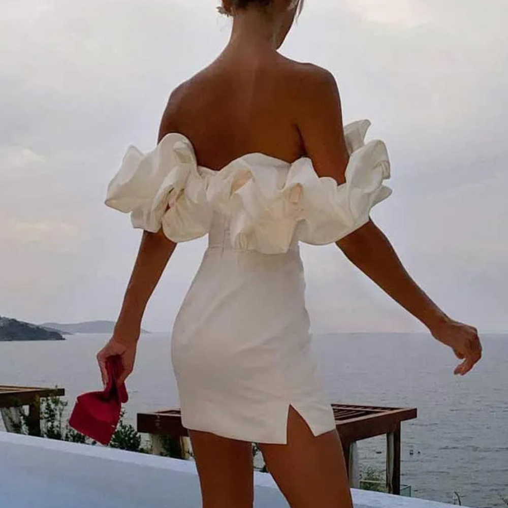 Evelyn | Women Wedding Guest Ruffle Mini Dress