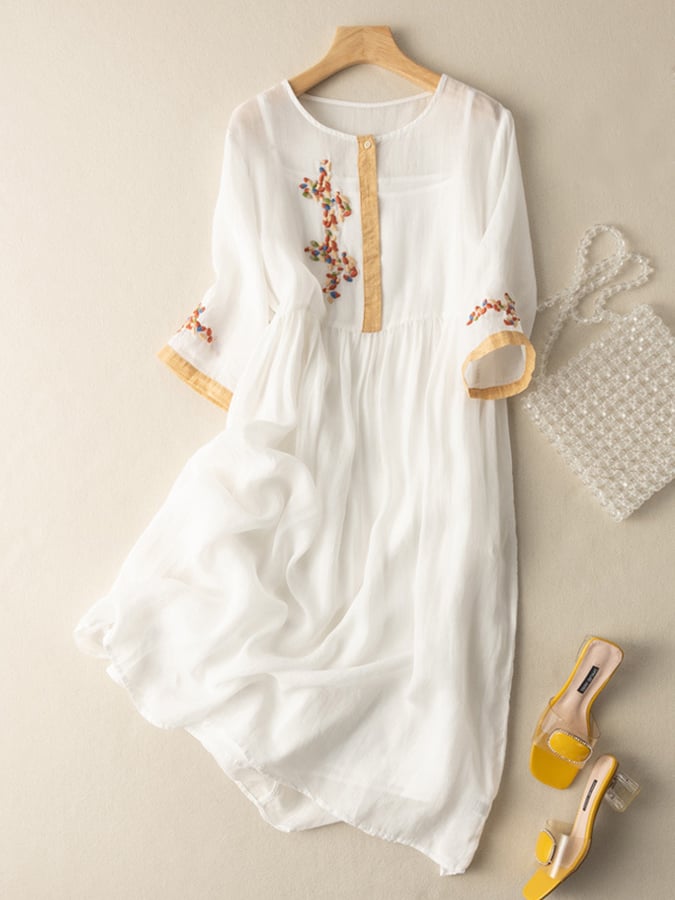 Camille | Women Embroidered Ethnic Midi Dress