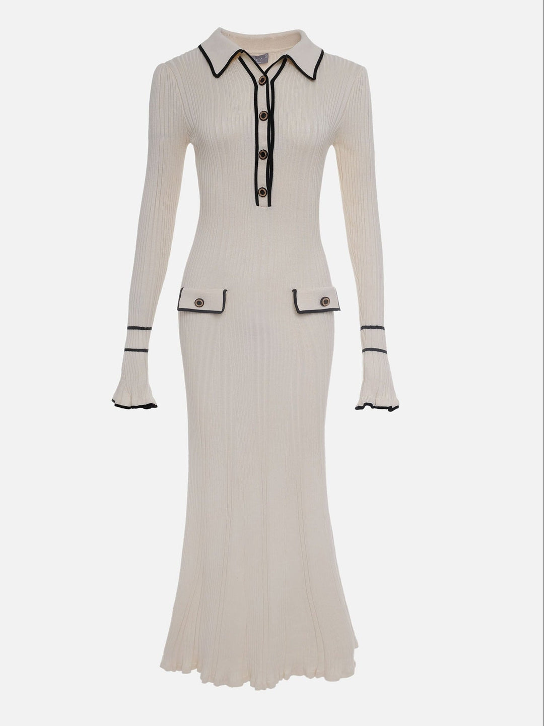 Jessica | Women’s Spring Ribbed Button Midi Dress