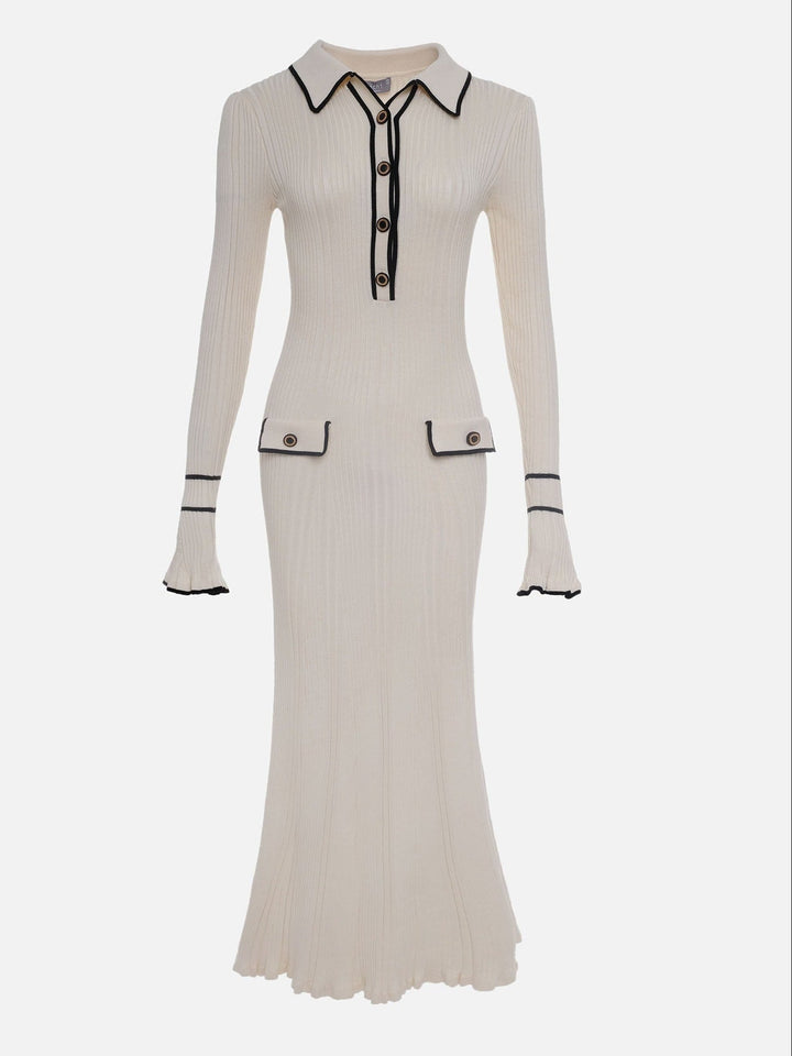 Jessica | Women’s Spring Ribbed Button Midi Dress