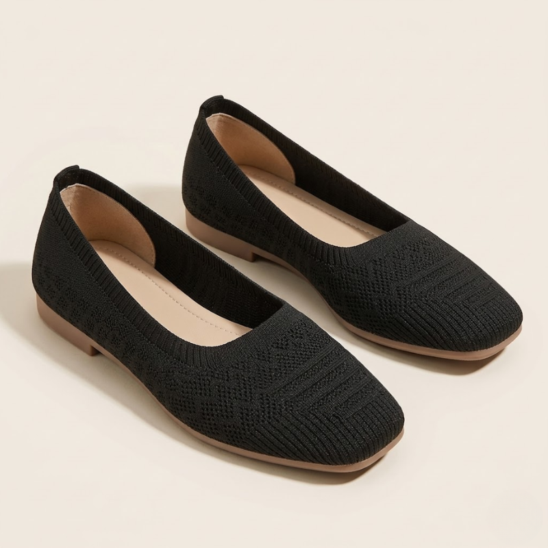 Women’s Knit Ballerina Shoes – Comfortable Slip-On Flats