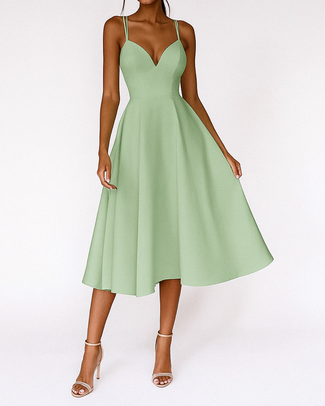 Isabella | Women Wedding Guest Strappy Midi Dress