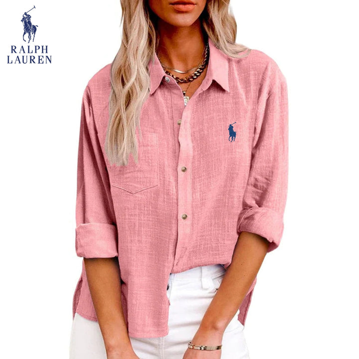 RL™ Women's Long Sleeve Casual Shirt – Relaxed Fit Breathable Fabric