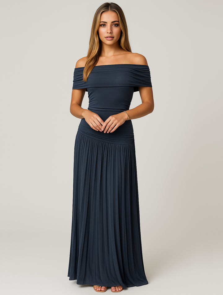 Arden | Women's Wedding Guest Pleated Maxi Dress