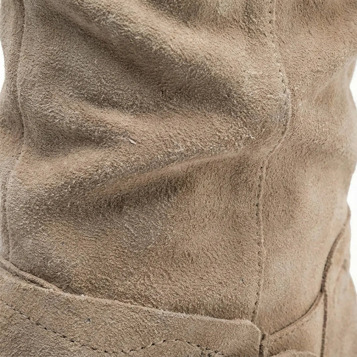 Marla - Slouch Boots in Suede Look