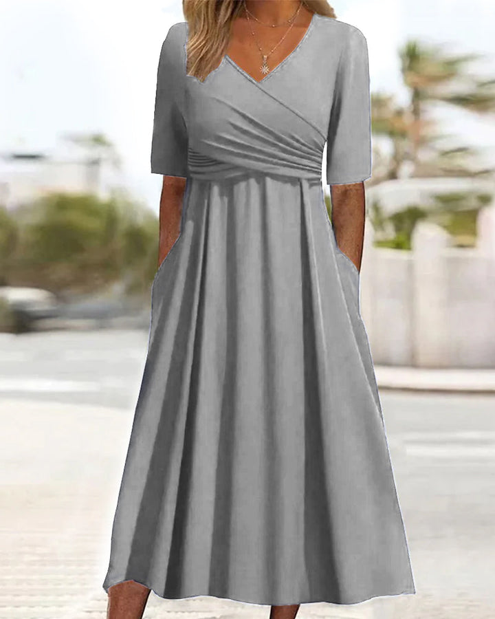 Charlotte | Summer Dress with V-neck and Wrap Design for Women | Midi