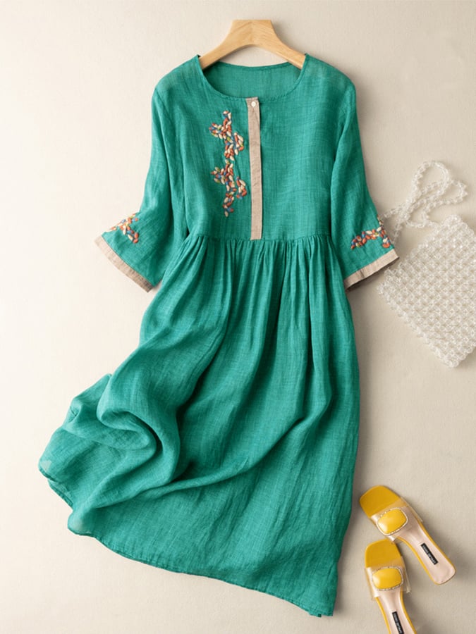 Camille | Women Embroidered Ethnic Midi Dress