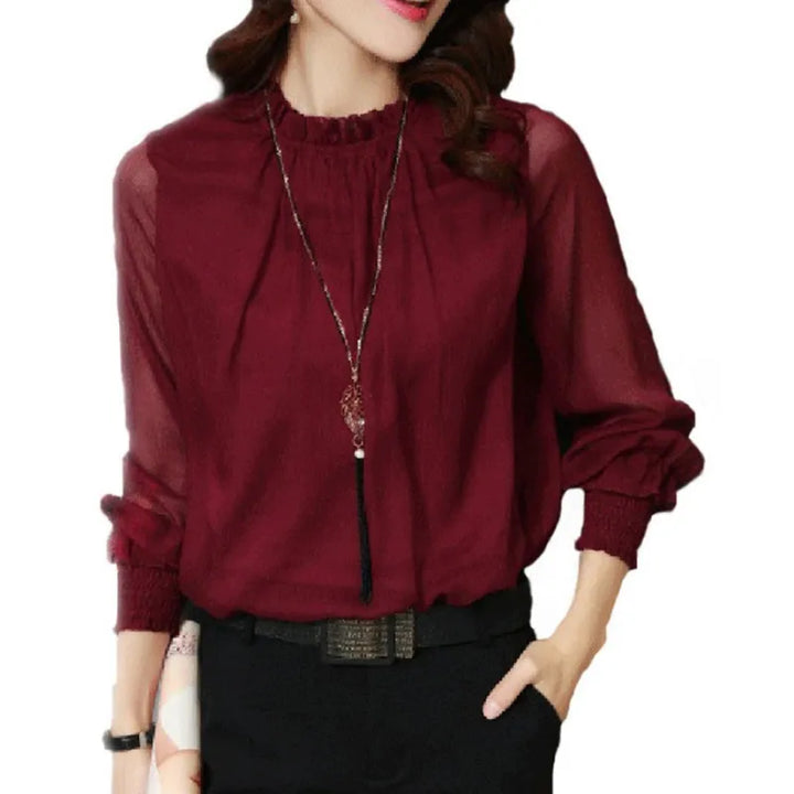 Anna | Women Elegant Long Sleeve Ruffle Blouse