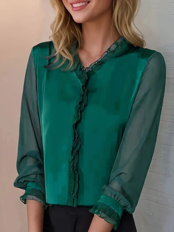 Anna | Women Elegant Long Sleeve Ruffle Blouse