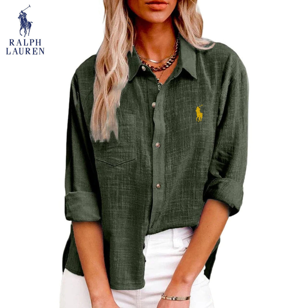 RL™ Women's Long Sleeve Casual Shirt – Relaxed Fit Breathable Fabric