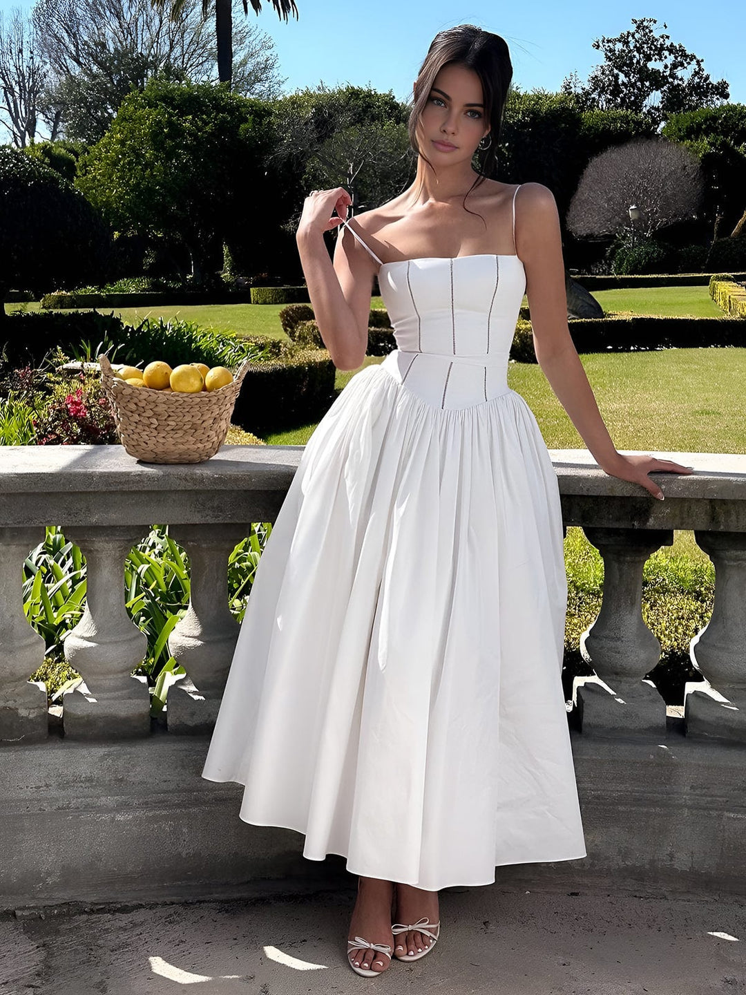 Katherine | Women Wedding Guest Corset Midi Dress