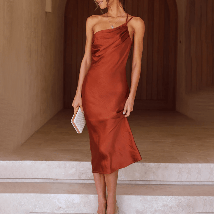 Adalynn | Formal One-Shoulder Dress for Wedding Guests | Midi