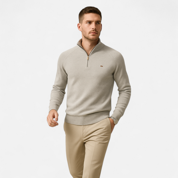 Joneex | Men’s Cotton Zip Sweater – Refined Knitwear for the Season