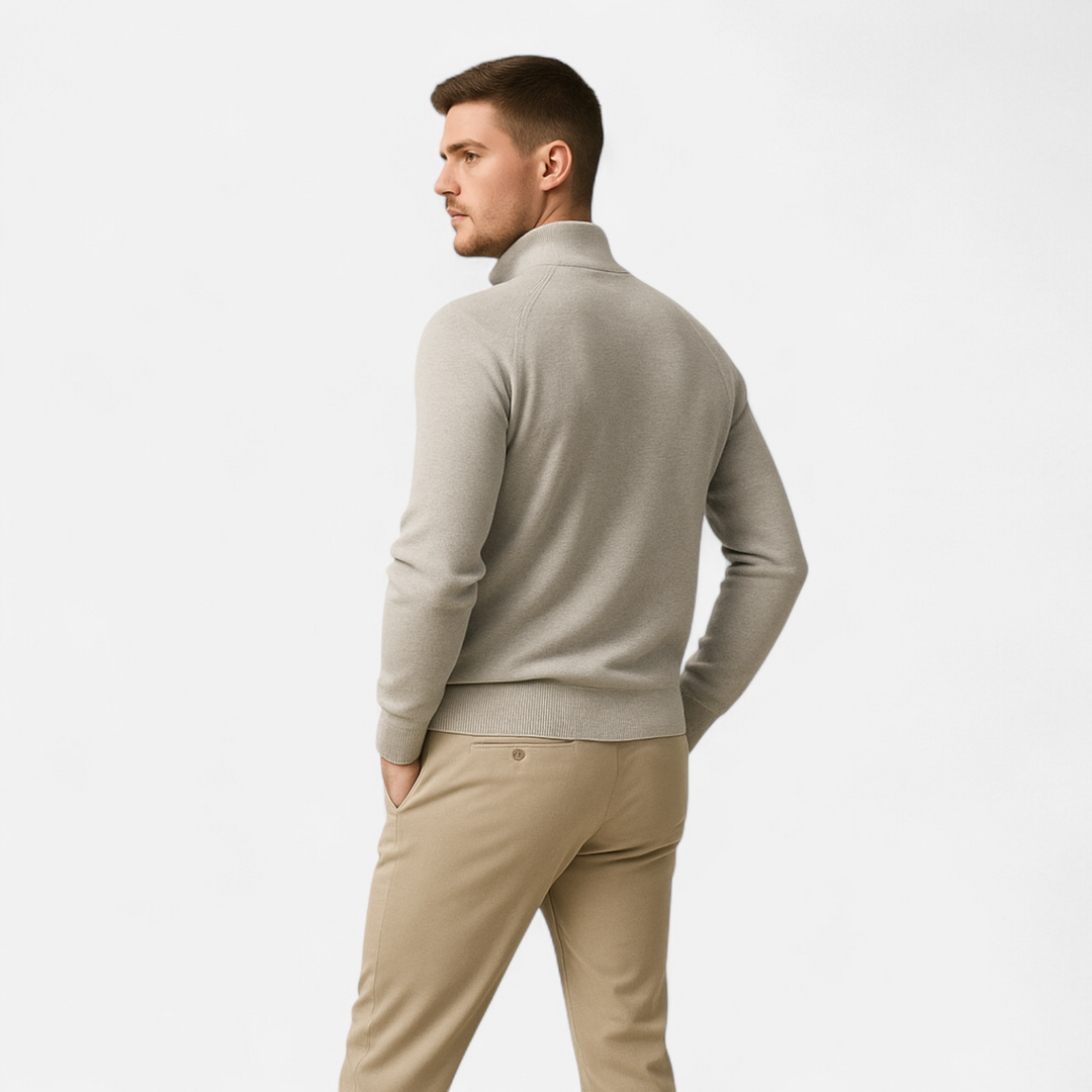 Joneex | Men’s Cotton Zip Sweater – Refined Knitwear for the Season