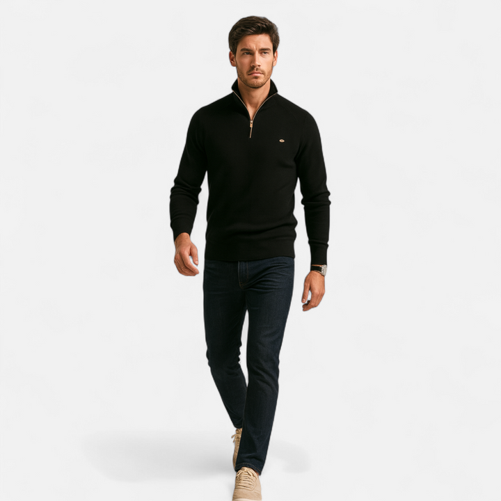 Joneex | Men’s Cotton Zip Sweater – Refined Knitwear for the Season