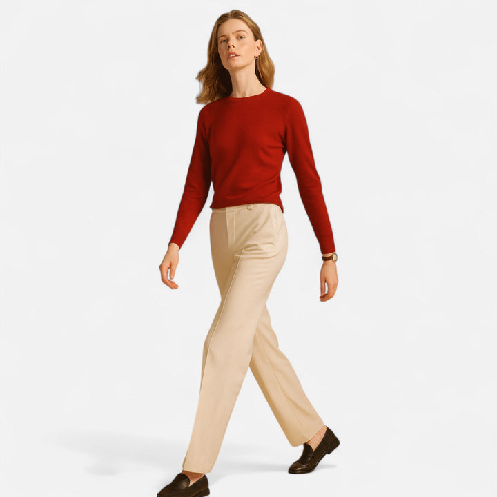 Joneex | Women’s Merino Wool Sweater – Timeless O-Neck Elegance